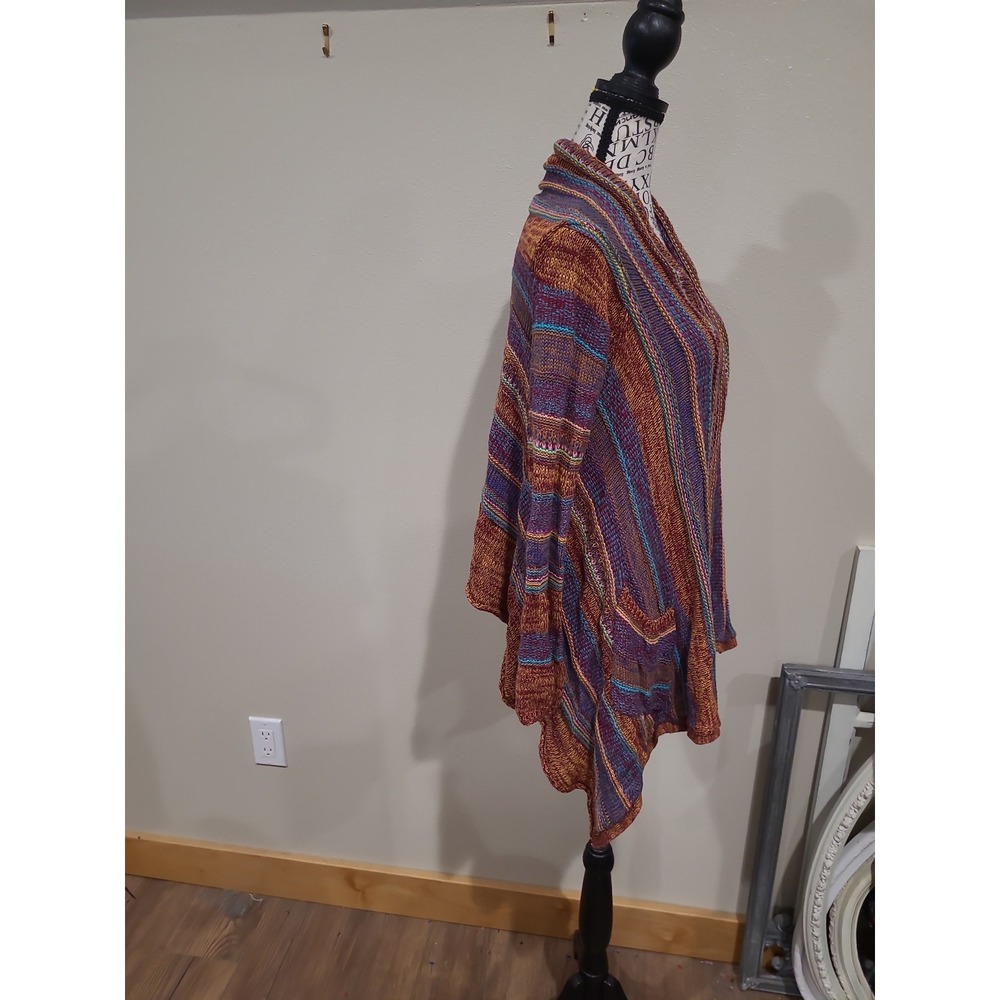 Billabong Listen Up multi color Cotton blend open front cardigan Women SZ XS - Picture 4 of 10